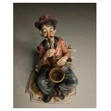 $20Vintage Ceramic Old Man Playing Musical Instrument Statue Figurine Figure