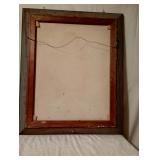 around the painting highlighted in gold strip very few small nicks on the front frame. Back frame is