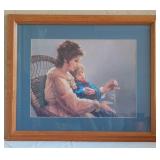$15vintage mother and child painting