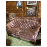 Pink Velvet couch and love seat