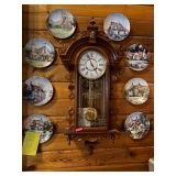 Grandmother clock and many plate collections throughout the home