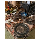 Silver plated platters and other items