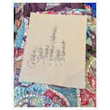 King quilt, shams, bed skirt & valences