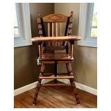 Vintage highchair with safety straps