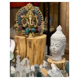 assorted brass Buddhas