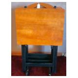 set of 4 wood TV tables