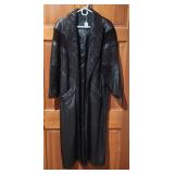Womens long faux leather coat Size L