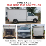 2002 GMC 3500 Box Truck with gasoline engine