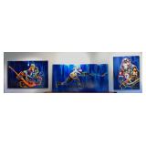 Steven Walden sgined & autographed paintings of STL Blues players B. Elliott, D. Backes & A. Steen 
