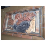 Concrete and terracotta mercer moravian heavy wall hanging