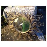 Mid century wrought iron bevelled mirror