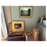 Antique chest & Oil paintings by Kathy Cooper