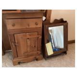 Antique medicine cabinet and basin