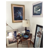 Mid- century table and art