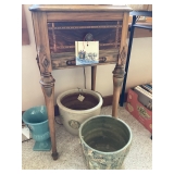 Vtg table & pottery 