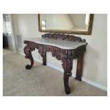 antique side board.  300 lb marble 
