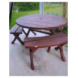 Wooden patio table and 2benches
