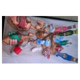 Hand painted and hand made ceramic Nativity set$100