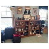 Bookcases, luggage, decor