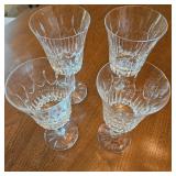 Crystal water and wine glasses