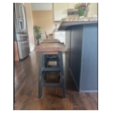 3 Counter height wood top bar stools