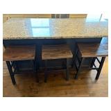 3 counter height wood top stools