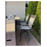 Bar height swival sling back patio chairs 