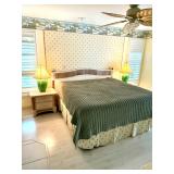 King size bed, like-new memory foam mattress two nightstands