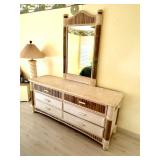 Six-drawer dresser with mirror