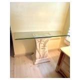 Bird of paradise table with glass top