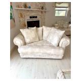 Palm leaf print loveseat