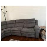 family sofa w/ 3 electric recliners & cup holder section