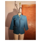 green quarter sleeve blazer