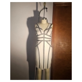 BCBG White and Black Trim Dress