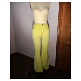 Neon Yellow Bell Bottom Jeans
