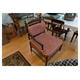 Wide Ladderback Upholstered Armchair