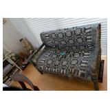 Vintage upholstered tapestry style animal and landscape fabric