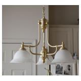 Brass Lamp over Table in Kitchen
