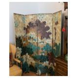 4-Panel Hand Painted Screen Deer Scene