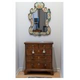 Italian decorative handpainted wood mirror