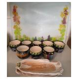 coffee mug set, corn cob holders