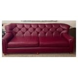 Vintage leather burgundy couch 