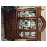 Heavy oak China hutch (2 pc)