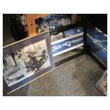 Vintage framed picture man getting a traffice ticket .....New england patriot Budweiser mirrors