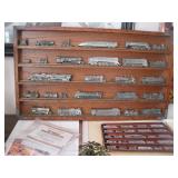 Franklin Mint Pewter Trains with Display case and COA