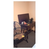 Antique sewing machine with cabinet