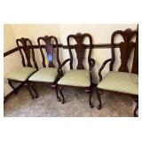 Vintage Queen Anne Cherry dining chairs - 2 arm / 6 sides $200