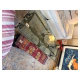 Antique Iron and Glass Top Cocktail Table