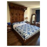 20th Century Hendredon Louis XVI Bombay Burl Bed with Light