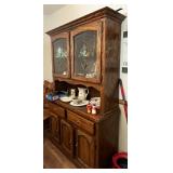 Vintage China Cabinet Solid Oak with diplay light